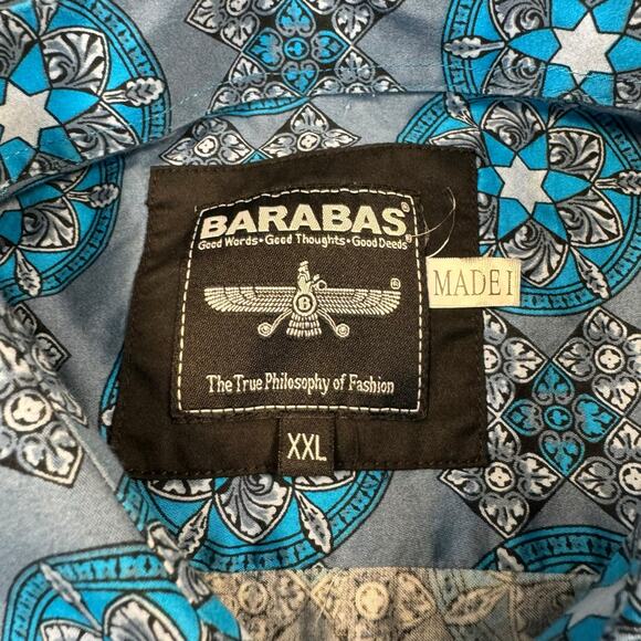 Barabas Shirt Men's‎ 2XL Geometric Long Sleeve All Over Print Cotton Preppy - Picture 5 of 8